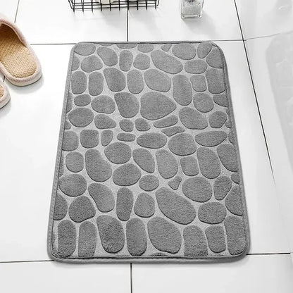 Memory Foam Pebble Embossed Bath Mat — Anti-Slip, Soft & Easy to Clean
