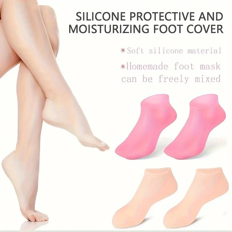 Silicone Gel Moisturizing Foot Socks - Dry & Cracked Heel Repair, Pedicure Care (1 Pair)