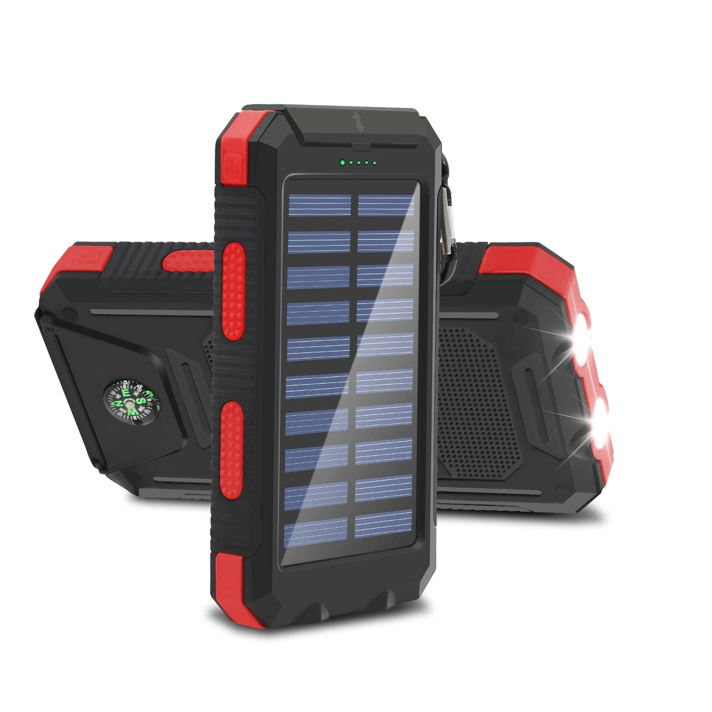 20,000mAh Solar Power Bank with LED Flashlight & Compass