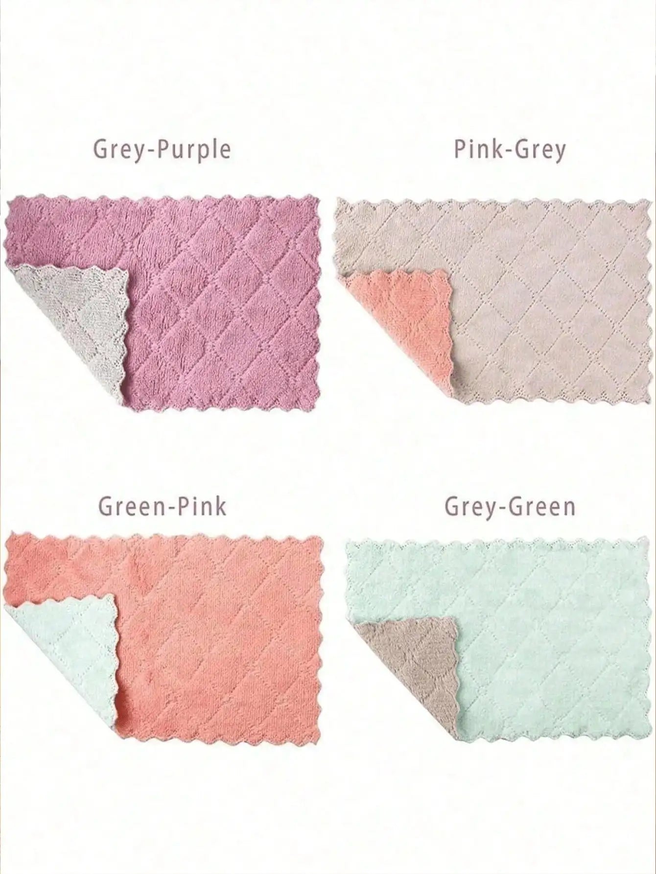 10-Piece Microfiber Kitchen Dish Towels - Super Absorbent Coral Velvet Non-Stick Oil Cleaning Cloths