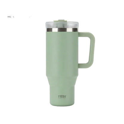 TYESO Vacuum Insulated Travel Mug with Handle & Straw - 900ml & 1200ml