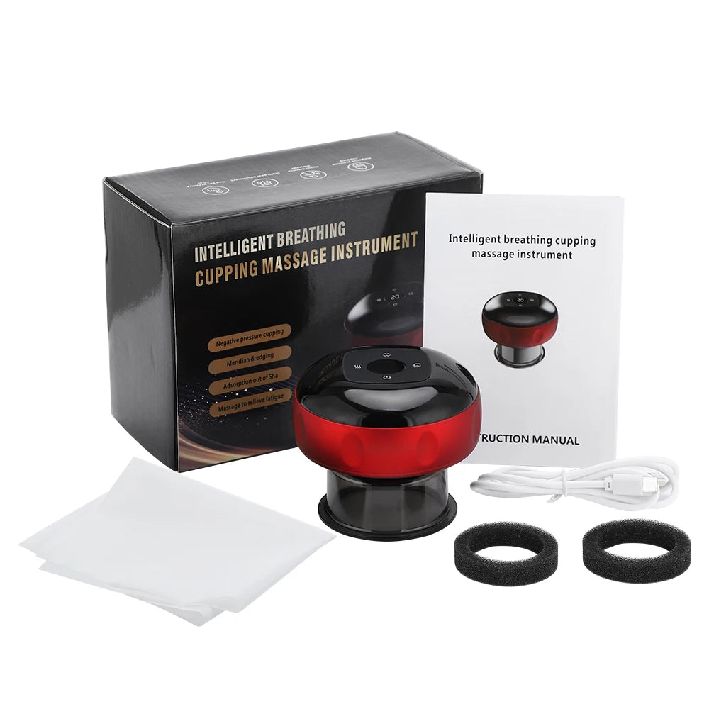 Smart Electric Cupping Device for Vacuum Therapy, Guasha Scraping & Red Light Heating - Flexivo