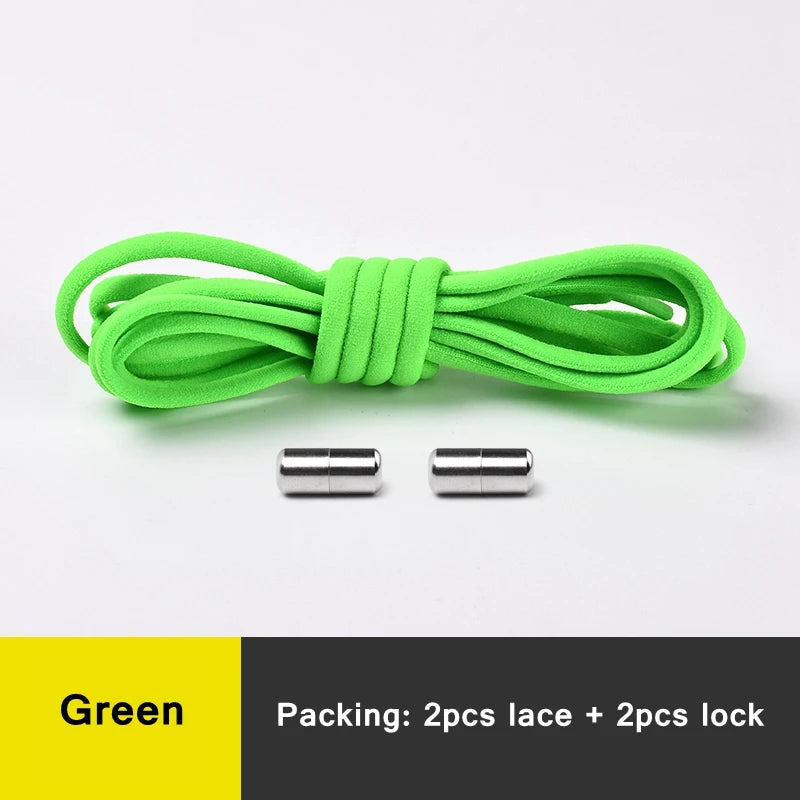 No-Tie Elastic Shoelaces with Metal Lock