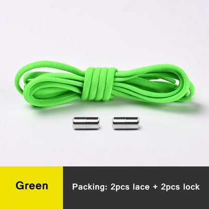 No-Tie Elastic Shoelaces with Metal Lock