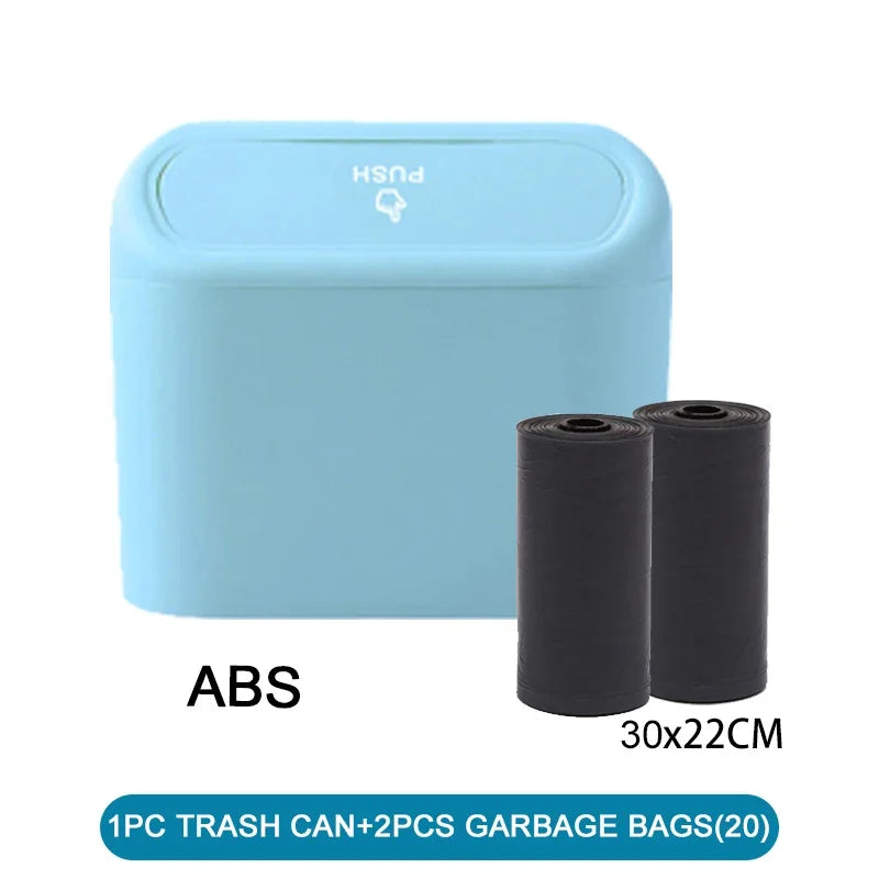 Mini Car Trash Can with Press-Open Lid