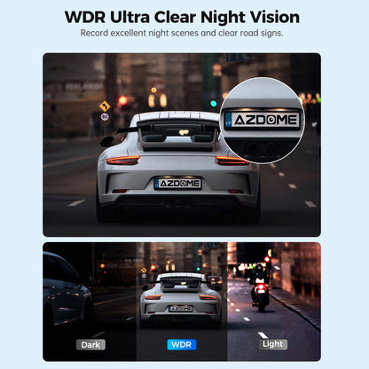 AZDOME M300 Dash Cam 1296P WiFi with Night Vision & Parking Monitor