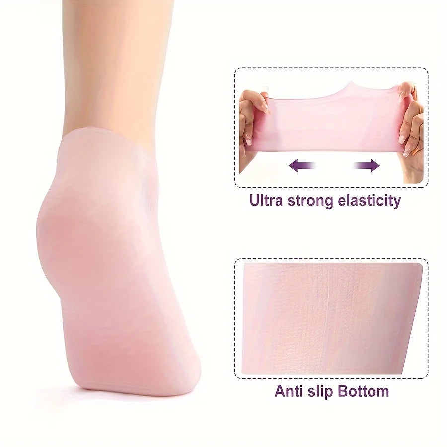 Silicone Gel Moisturizing Foot Socks - Dry & Cracked Heel Repair, Pedicure Care (1 Pair)