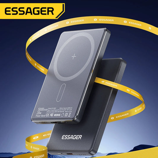 5000mAh Wireless Power Bank - Slim Design, 20W MagSafe Compatible Fast Charging - Flexivo