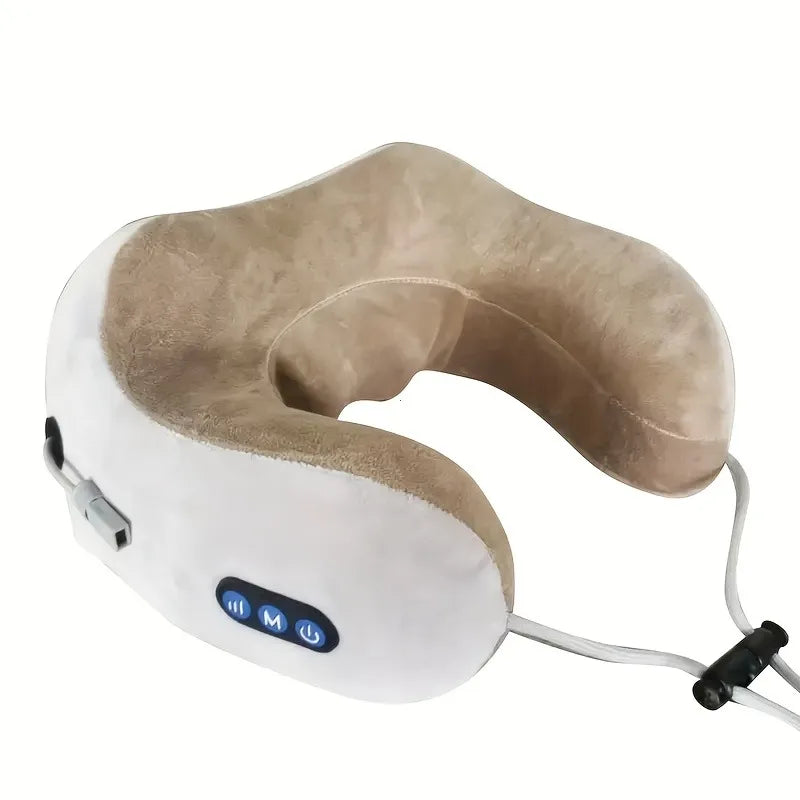 Rechargeable U-Shaped Neck Massage Pillow - Travel, Car, Office & Home Use