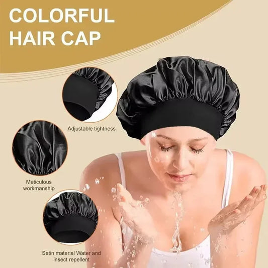 Satin Sleep Bonnet with Wide Elastic Band