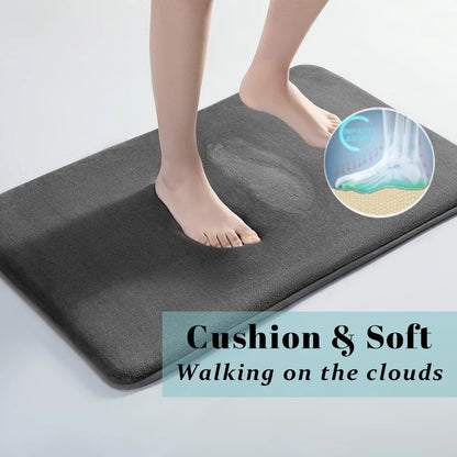 Super Absorbent Coral Velvet Bath Mat — Anti-Slip, Quick-Drying Floor Mat