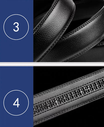 Men's Black PU Belt with Automatic Buckle