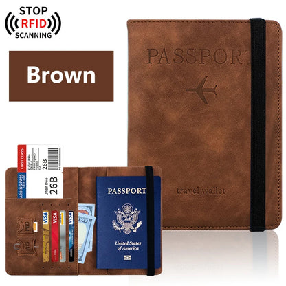 PU Leather Passport Wallet with Card Slots