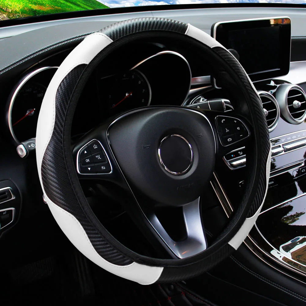 PU Steering Wheel Cover for 14.5–15 in Wheels
