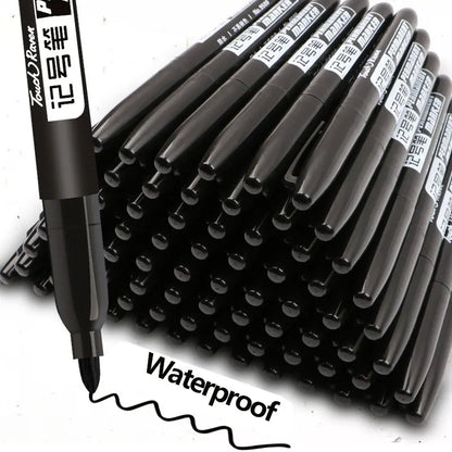 6-Pack Permanent Marker Pens — Waterproof, Quick-Dry, Fine Tip