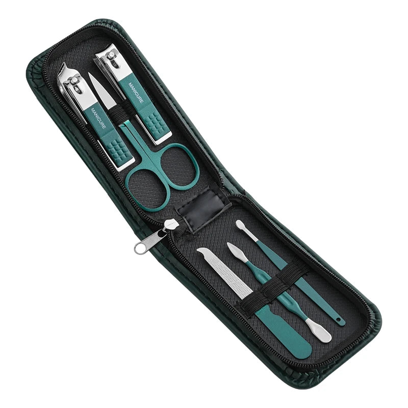 Stainless Steel Nail Clipper Set - 6-Piece Manicure & Pedicure Kit
