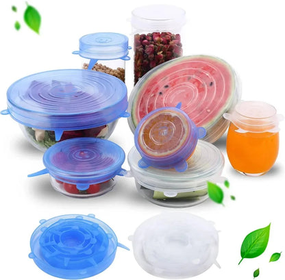 Silicone Stretch Lids - 6-Piece Reusable Food Storage Cover Set