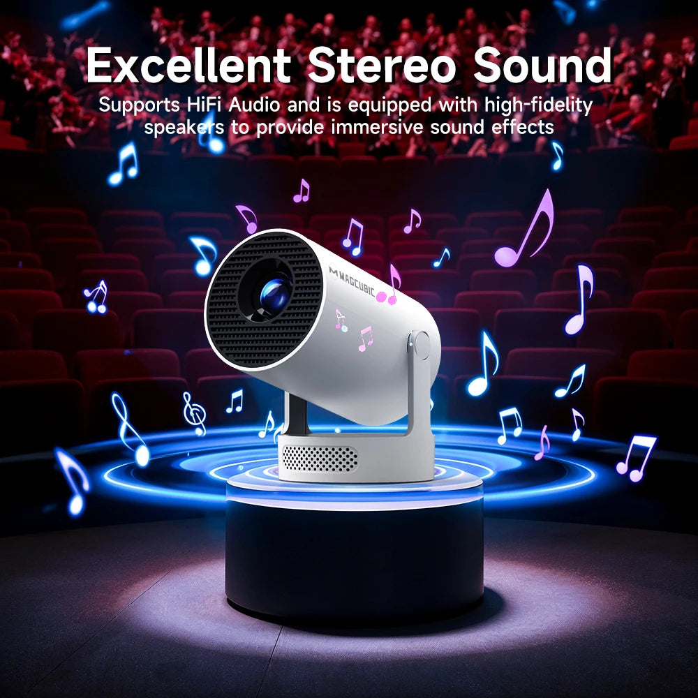 Magcubic HY300 Pro+ Mini Projector — Android 14, WiFi 6, 8000 Lumens