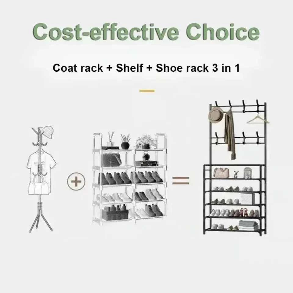 Multi-Layer Shoe and Hat Rack - Stylish Freestanding Organizer for Entryway and Bedroom - Flexivo