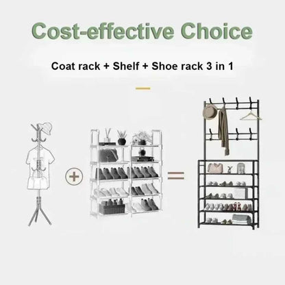 Multi-Layer Shoe and Hat Rack - Stylish Freestanding Organizer for Entryway and Bedroom - Flexivo