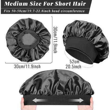 Satin Sleep Bonnet with Wide Elastic Band