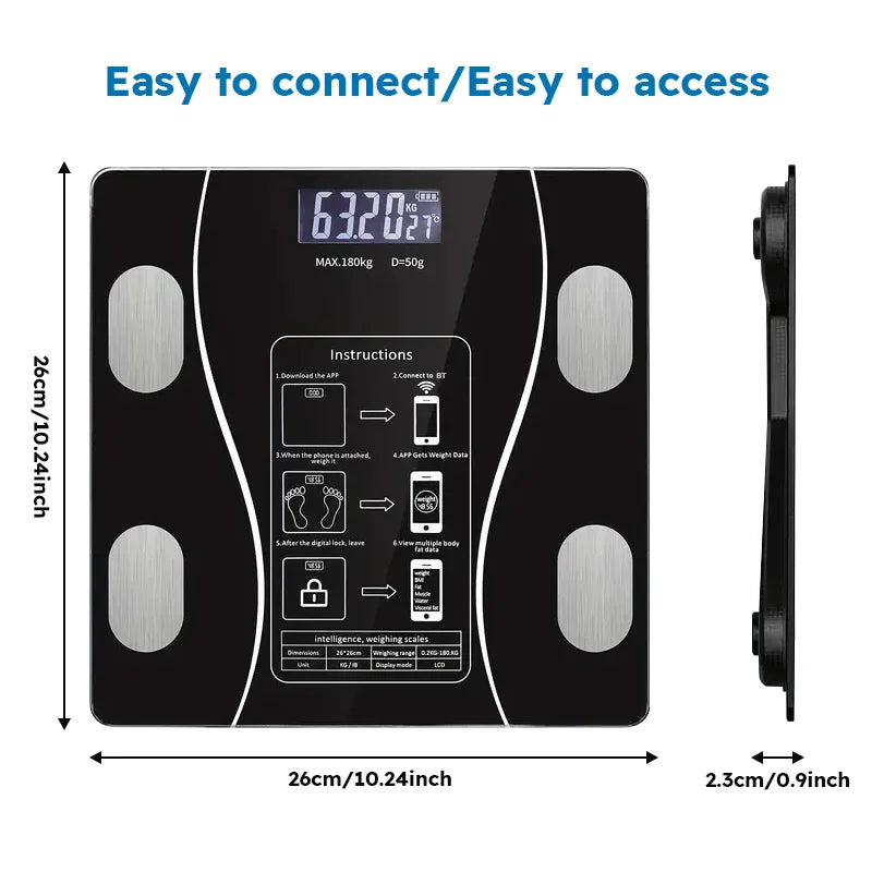 Smart Body Fat Scale – LED Digital Bathroom Scale with Body Composition Analysis