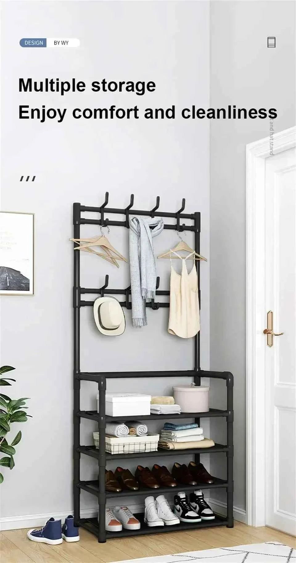 Multi-Layer Shoe and Hat Rack - Stylish Freestanding Organizer for Entryway and Bedroom - Flexivo