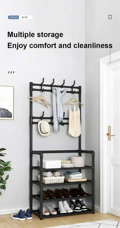 Multi-Layer Shoe and Hat Rack - Stylish Freestanding Organizer for Entryway and Bedroom - Flexivo