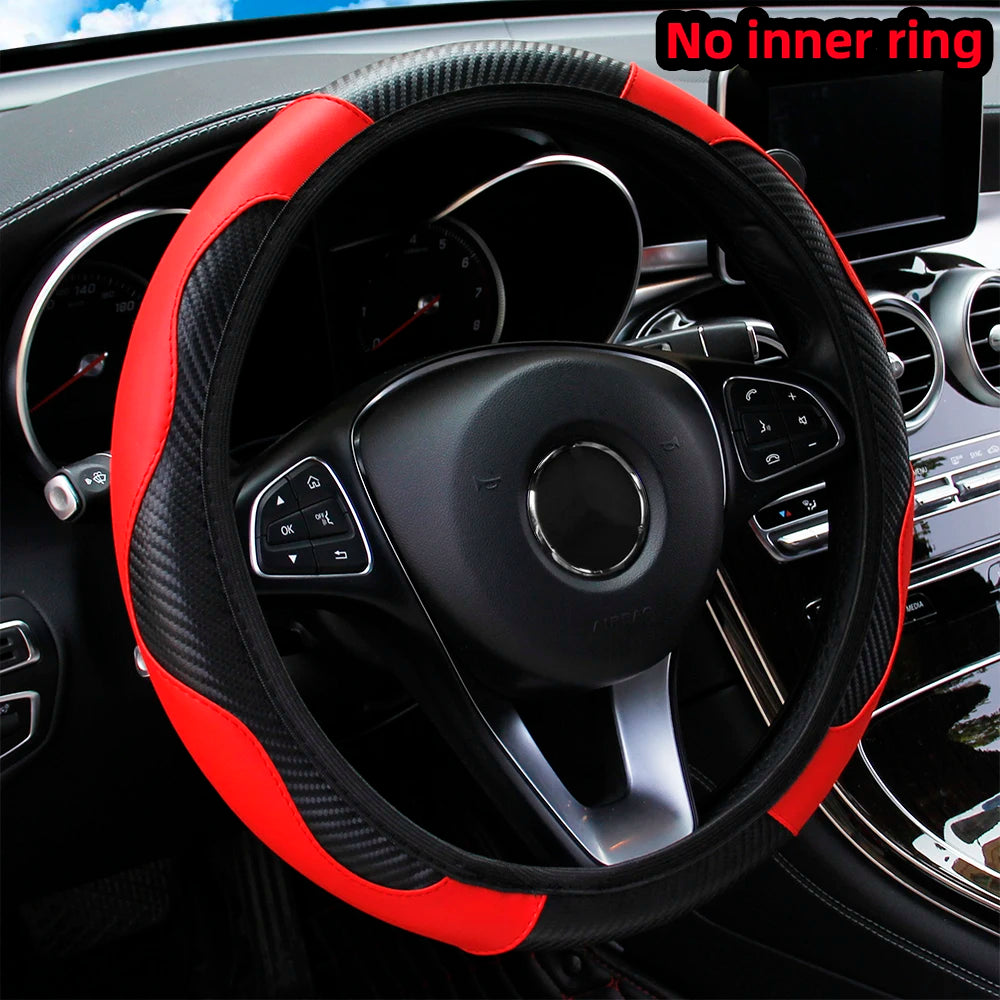 PU Steering Wheel Cover for 14.5–15 in Wheels