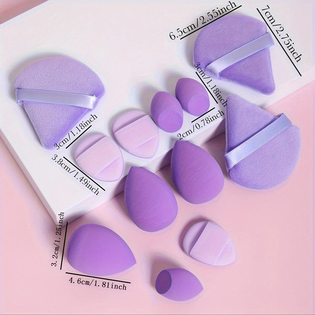12-Piece Makeup Sponge & Powder Puff Set