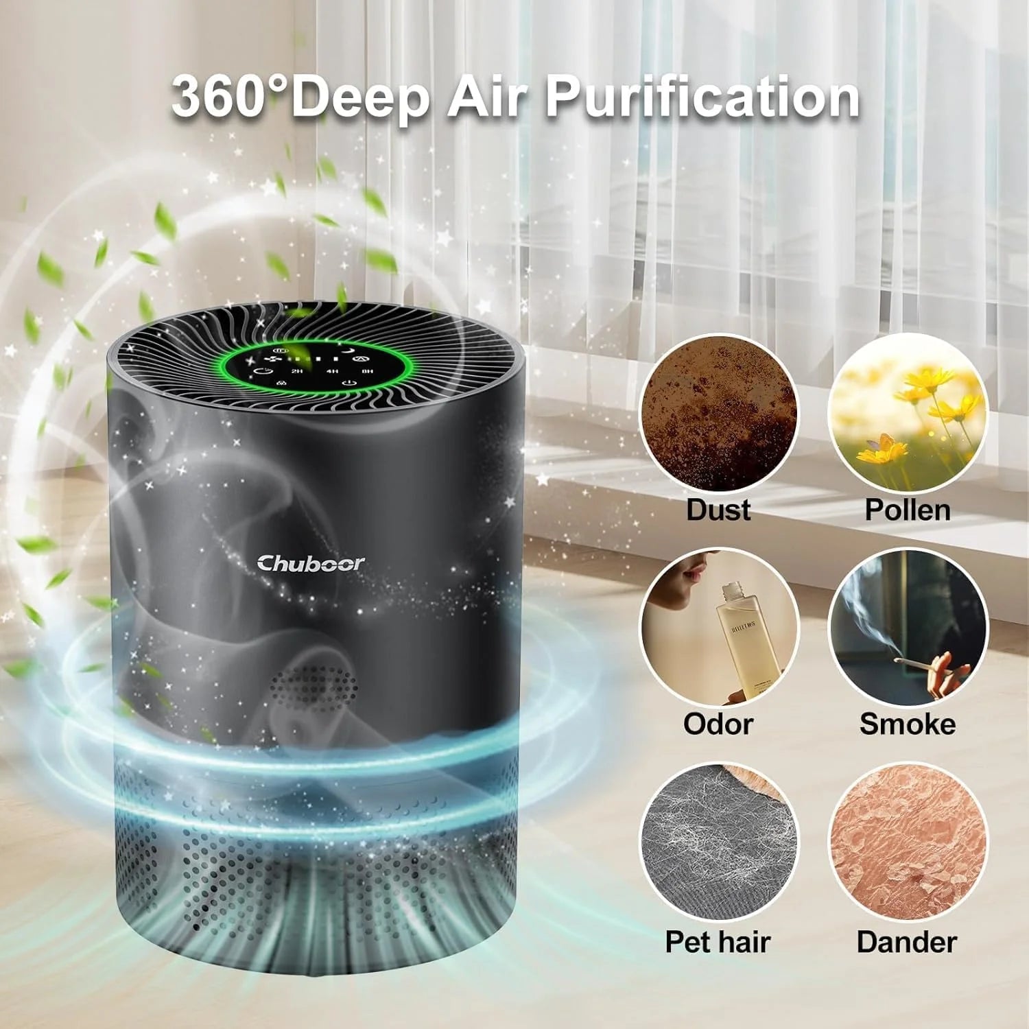 Air Purifier H13 HEPA – WiFi Smart, Removes Smoke, Dust, Pollen & Odors - Flexivo