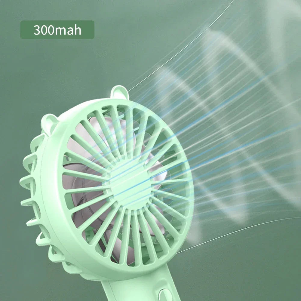 Portable USB Rechargeable Handheld Mini Fan – Quiet Cooling, 300mAh