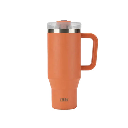 TYESO Vacuum Insulated Travel Mug with Handle & Straw - 900ml & 1200ml