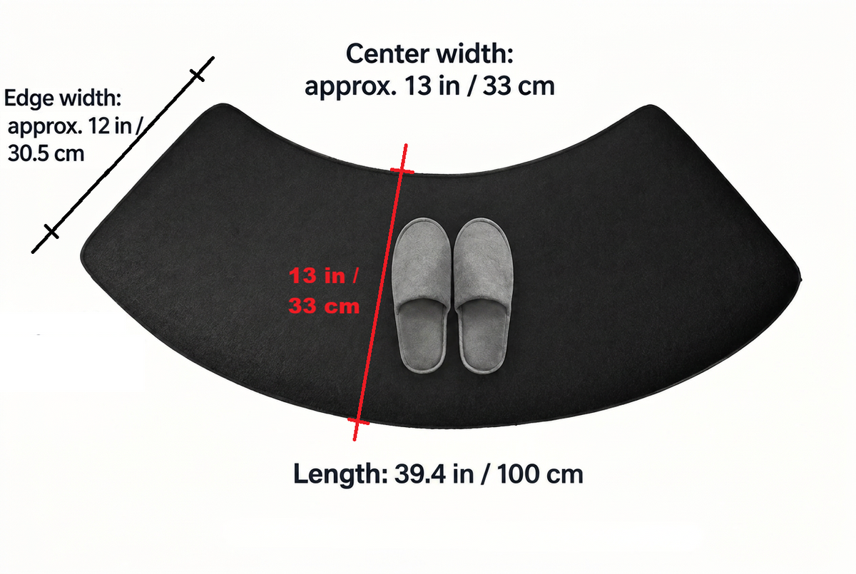Curved Shower Room Bath Mat — Thickened, Non-Slip & Absorbent