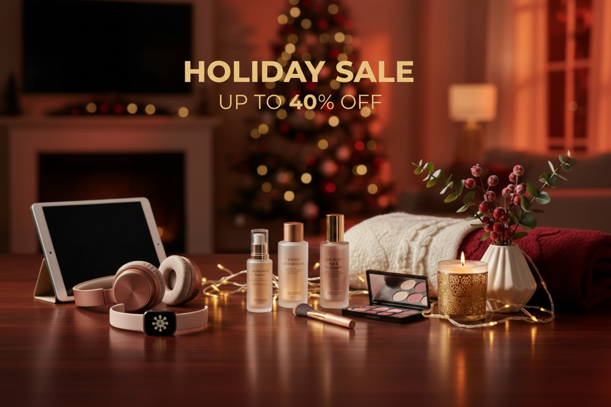 Horizontally Centered Mobile Holiday Sale Banner